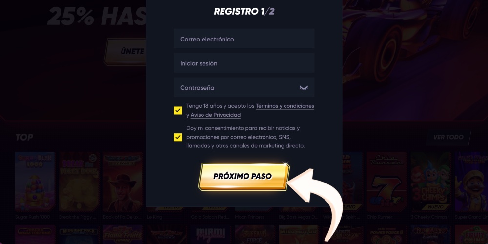 Cuenta de registro completa